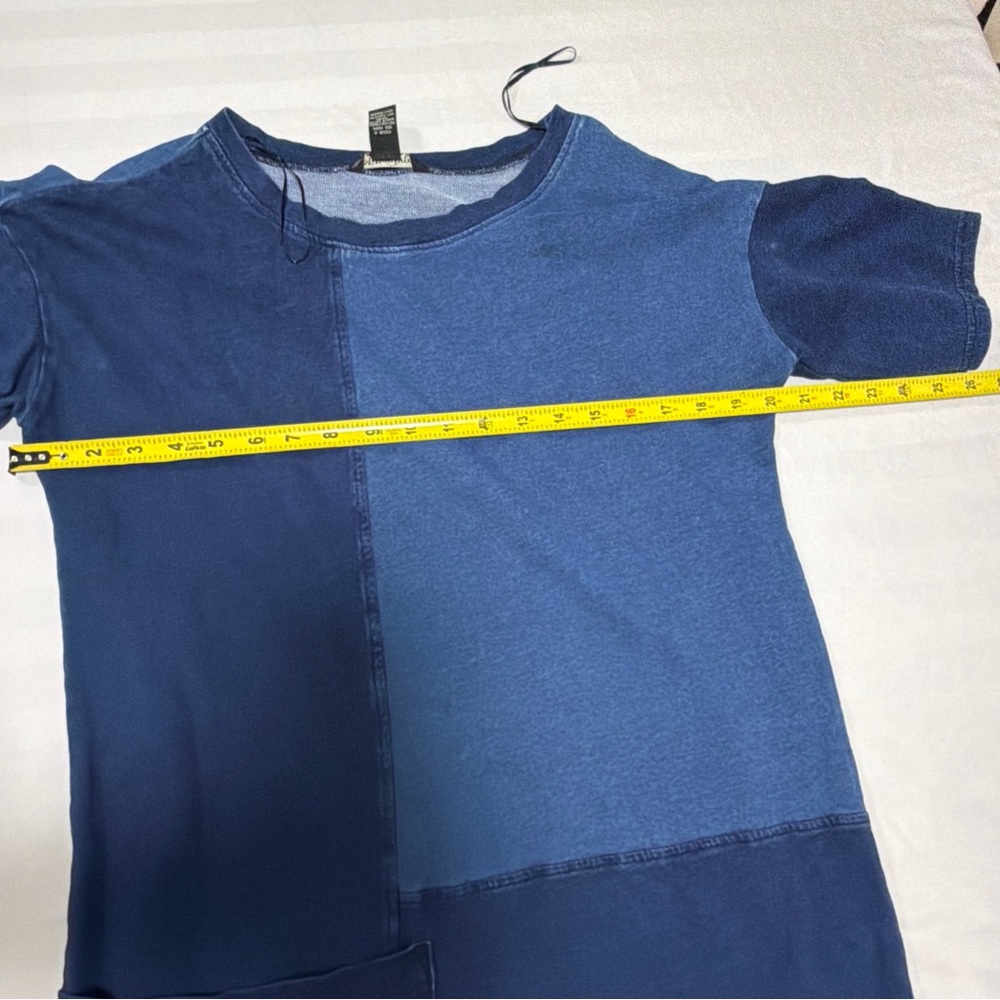 Stylish Blue Patchwork Midi Dress - image 7